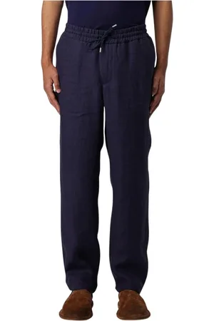 Sease Broeken, Heren, Blauw, S, Linnen, Blauwe Linnen Casual Broek