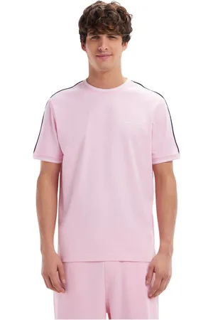Eden Park Tops, Heren, Roze, 2Xl, Katoen, Roze katoenen T-shirt met relaxte pasvorm