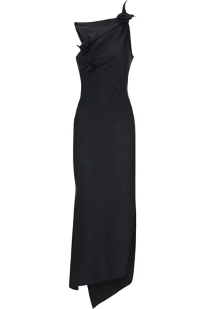COPERNI Kleedjes, Dames, Zwart, S, Zwarte Asymmetrische Elegante Jurk