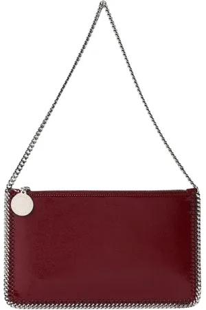 Stella McCartney Tassen, Dames, Rood, ONE Size, Leer, Bordeaux Chain Wallet Ritssluiting