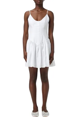 Staud Kleedjes, Dames, Wit, S, Witte Elegante Midi Jurk Vrouw