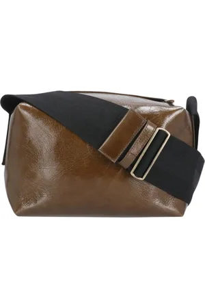 UMA WANG Tassen, Dames, Bruin, ONE Size, Zwarte leren crossbody tas