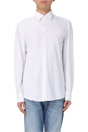 HUGO BOSS Overhemden, Heren, Wit, 2Xl, Katoen, Wit Bedrukt Overhemd
