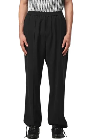 Helmut Lang Broeken, Heren, Zwart, M, Polyester, Zwarte Trekkoordbroek