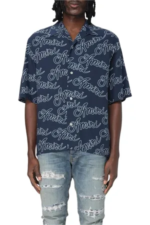 AMIRI Overhemden, Heren, Blauw, L, Blauw Logo Shirt voor Mannen