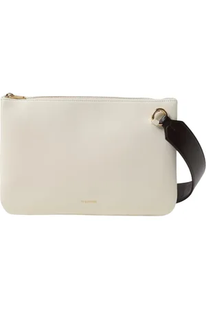 Jil Sander Tassen, Dames, Wit, ONE Size, Witte leren crossbodytas