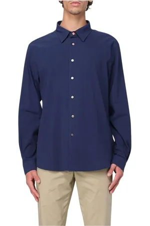 Paul Smith Overhemden, Heren, Blauw, L, Katoen, Blauw Katoenen Overhemd, Klassiek Ontwerp