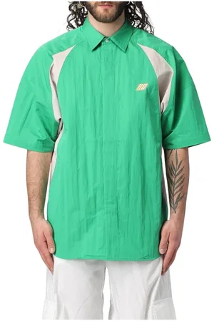 AMBUSH Overhemden, Heren, Groen, S, Katoen, Groen Colorblocked Shirt