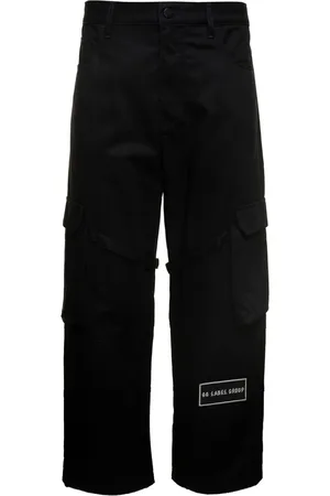 44 Label Group Broeken, Heren, Zwart, S, Katoen, Broek Dames Recht - Stijlvolle, Rechte Broek