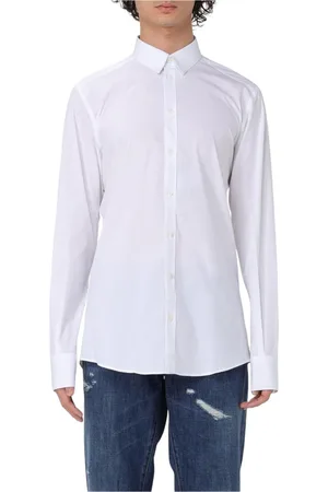 Dolce & Gabbana Overhemden, Heren, Wit, 5Xl, Katoen, Witte Katoenen Poplin Overhemd