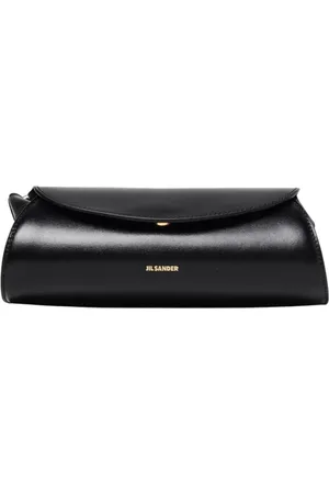 Jil Sander Tassen, Dames, Zwart, ONE Size, Leer, Zwarte leren crossbodytas