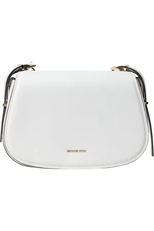 Michael Kors Tassen, Dames, Wit, ONE Size, Leer, Zwarte Leren Crossbody Tas