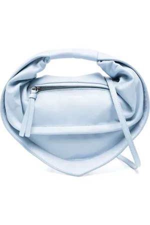 Federico Cina Tassen, Dames, Blauw, ONE Size, Leer, Celeste Handtas voor Vrouwen