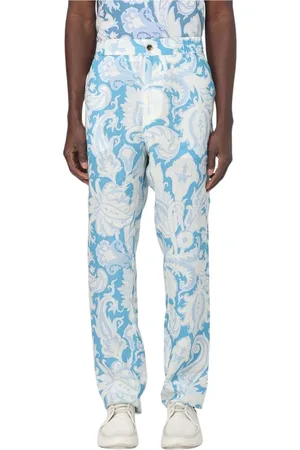 Etro Broeken, Heren, Blauw, M, Linnen, Blauwe Casual Stijl Broek