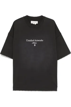 Untitled Artworks Tops, Heren, Zwart, S, Zwarte Tee Artworks Stijl T-shirt