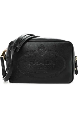Prada Tassen, Dames, Zwart, ONE Size, Leer, Zwarte Schoudertas Stijlvol Ontwerp
