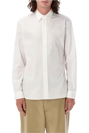 Burberry Overhemden, Heren, Wit, L, Katoen, Klassiek Wit Katoenen Overhemd