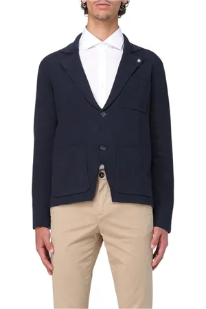 Manuel Ritz Jassen, Heren, Blauw, XL, Katoen, Blauwe Blazer met Reverskraag