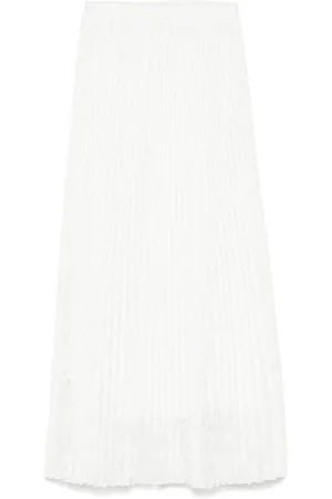 ERMANNO SCERVINO Rokken, Dames, Wit, 2Xs, Witte Geplooide Rok met Elastische Taille