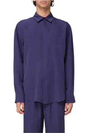 Msgm Overhemden, Heren, Blauw, XL, Blauwe Button-Up Shirt voor Mannen