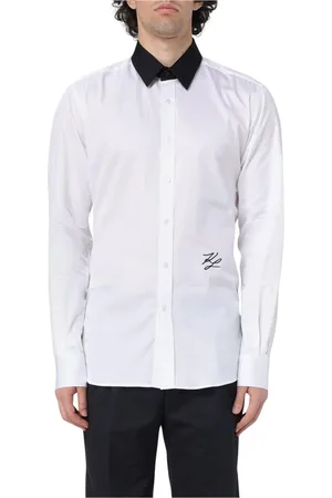 Karl Lagerfeld Overhemden, Heren, Wit, 3Xl, Lange mouw handtekening overhemd