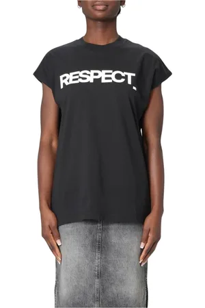 save the duck Tops, Dames, Zwart, L, Minimalistisch Grafisch Print T-Shirt