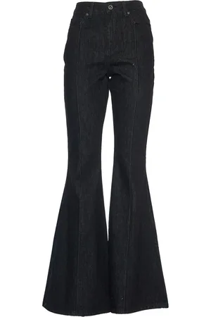 Self-Portrait Jeans, Dames, Zwart, W26, Denim, Zwarte Denim Kickflare Jeans