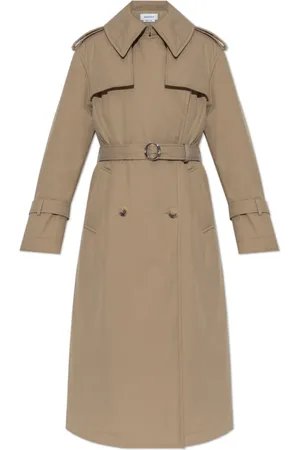 Alexander McQueen Mantels, Dames, , 2Xs, Katoen, Gevoerde trenchcoat met riem