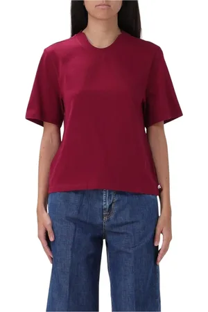 K-Way Tops, Dames, Rood, S, Rode Crew Neck Tee voor Vrouwen