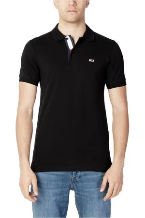 Tommy Hilfiger Tops, Heren, Zwart, XL, Katoen, Zwarte katoenen poloshirt herencollectie