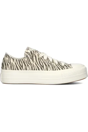 Converse Schoenen, Dames, Veelkleurig, 36 1/2 EU, Grijze Lage Canvas Sneakers