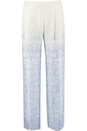 ERMANNO SCERVINO Broeken, Dames, Blauw, XS, Viscose broek met rechte pijpen