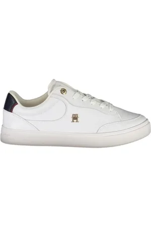 Tommy Hilfiger Schoenen, Dames, Wit, 41 EU, Polyester, Witte Veterschoenen voor Vrouwen