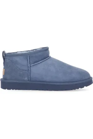 UGG Schoenen, Dames, Blauw, 40 EU, Suède, Blauwe Suède Shearling Enkellaarzen