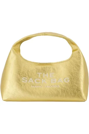Marc Jacobs Tassen, Dames, Geel, ONE Size, Leer, Gouden Leren Mini Sack Tas