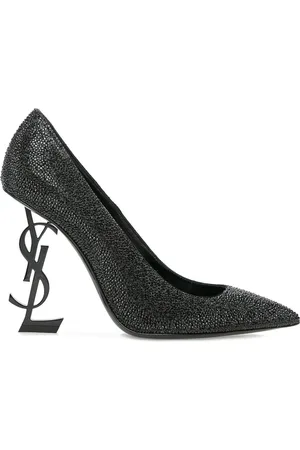 Saint Laurent Schoenen, Dames, Zwart, 37 1/2 EU, Leer, Zwarte leren pumps met studs