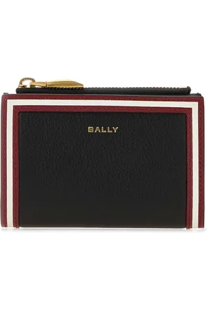 Bally Accessoires, Dames, Zwart, ONE Size, Klassieke Zwarte Leren Portemonnee