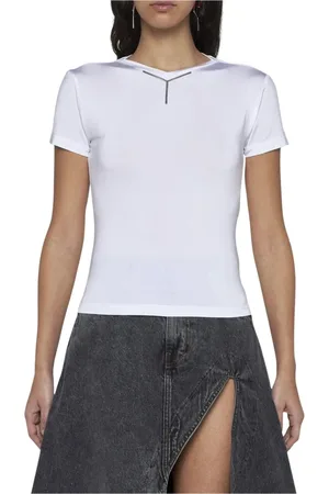Y / PROJECT Tops, Dames, Wit, M, Katoen, Metallic Korte Mouw Tee