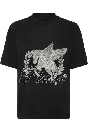 Philipp Plein Tops, Dames, Zwart, XS, Katoen, Casual Katoenen T-Shirt