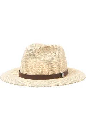 PESERICO SIGN Accessoires, Dames, , S, Katoen, Viscose raffia en katoenen fedora hoed