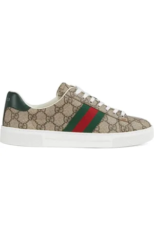 Gucci Schoenen, Dames, Veelkleurig, 40 EU, Groene Ace GG Supreme Canvas Sneakers