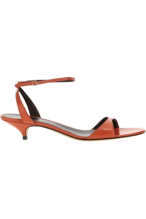 The Row Schoenen, Dames, Oranje, 39 EU, Leer, Zwarte Kitten Heel Sandalen
