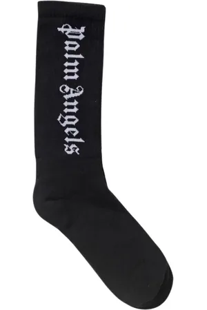 Palm Angels Ondergoed, Heren, Zwart, L, Katoen, Logo Crew Socks Zwart Mannen