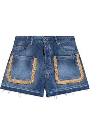 Dsquared2 Korte broeken, Dames, Blauw, 3Xs, Katoen, Shorts capsule Summer Lovers
