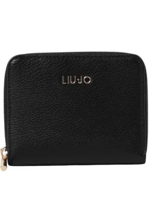 Liu Jo Accessoires, Dames, Zwart, ONE Size, Leer, Zwarte leren ritssluiting portemonnee