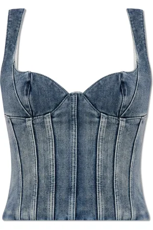 OFF-WHITE Tops, Dames, Blauw, 2Xs, Denim, Denim Tanktop