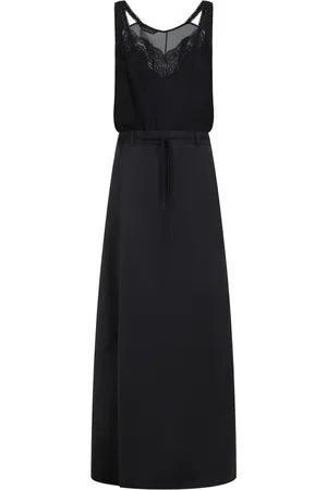 Balenciaga Kleedjes, Dames, Zwart, 2Xs, Polyester, Zwarte Gepatchte Slip Jurk