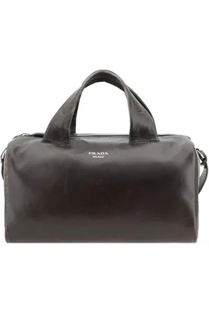 Prada Tassen, Heren, Bruin, ONE Size, Luxe Lamsvacht Reistas met Monogram