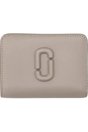 Marc Jacobs Accessoires, Dames, Grijs, ONE Size, Compact Leren Portemonnee Duif Grijs