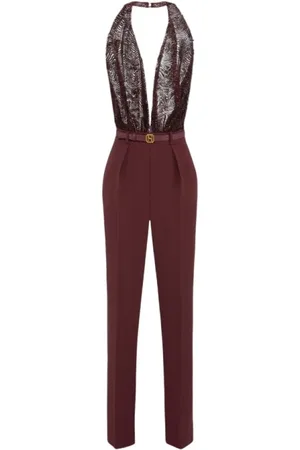 Elisabetta Franchi Jumpsuits & Playsuits, Dames, Rood, L, Stijlvolle Jumpsuit voor Vrouwen